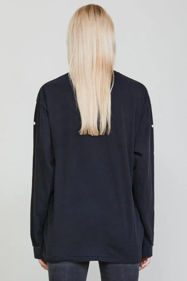 R13 Sale Women R THIRTEEN GOTHIC LONG SLEEVE TEE 8211 BLACK