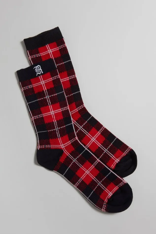 R13 Sale Women R13 PLAID SOCKS 8211 REDBLACK