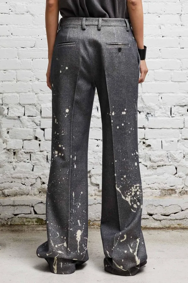 R13 Sale Women RELAXED TROUSER 8211 GREY PAINT SPLATTER