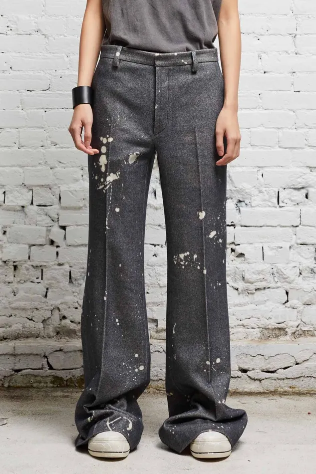 R13 Sale Women RELAXED TROUSER 8211 GREY PAINT SPLATTER