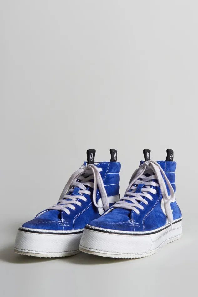 R13 Sale Women ROGUE HIGH TOP 8211 BLUE SUEDE