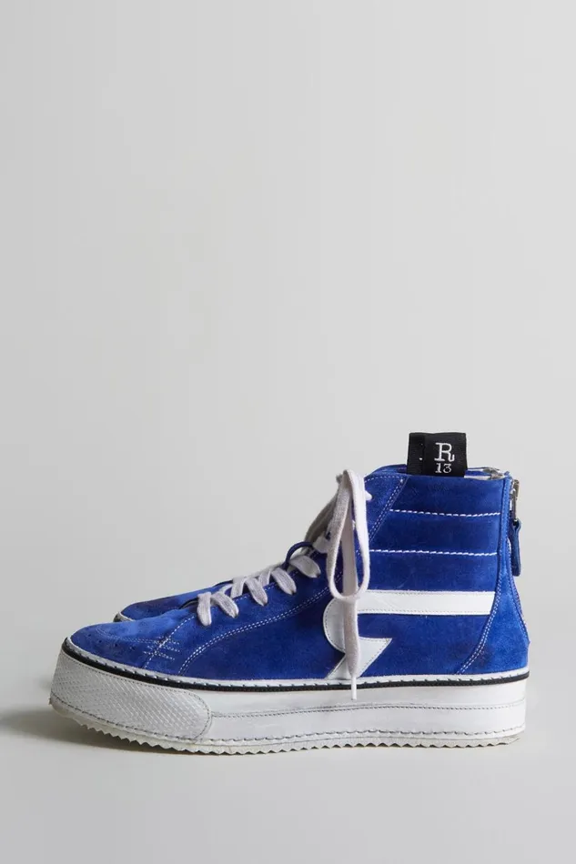 R13 Sale Women ROGUE HIGH TOP 8211 BLUE SUEDE