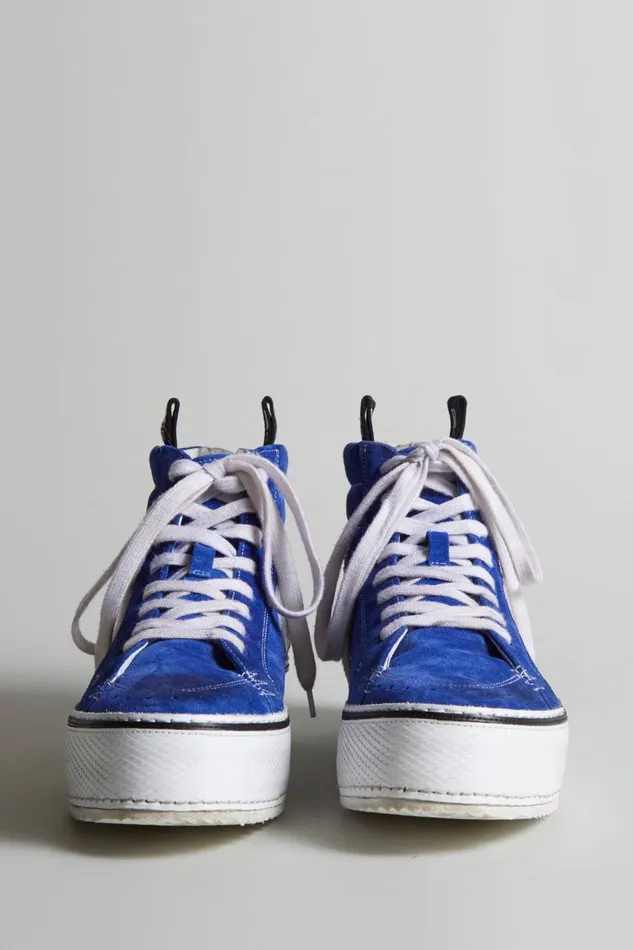 R13 Sale Women ROGUE HIGH TOP 8211 BLUE SUEDE