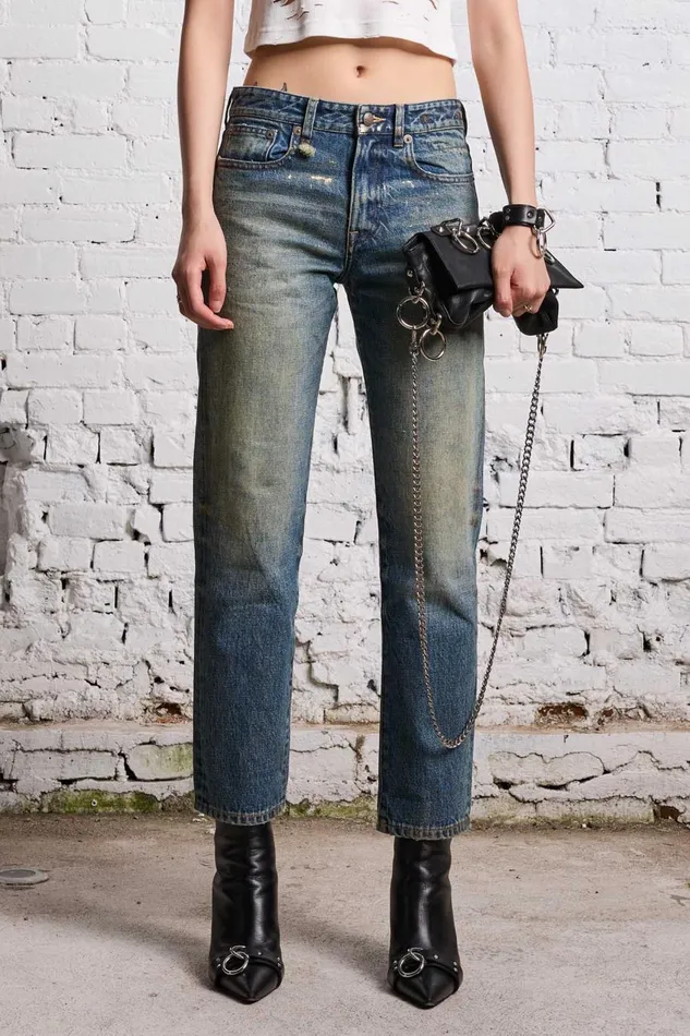 R13 Sale Women ROMEO JEAN 8211 SPLATTERED CLINTON BLUE
