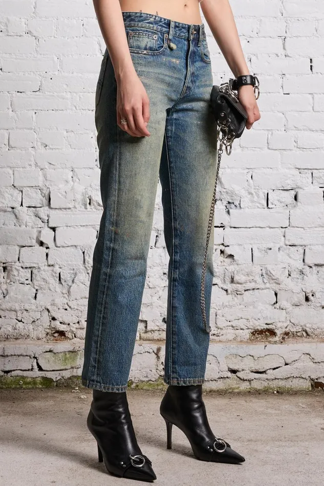 R13 Sale Women ROMEO JEAN 8211 SPLATTERED CLINTON BLUE