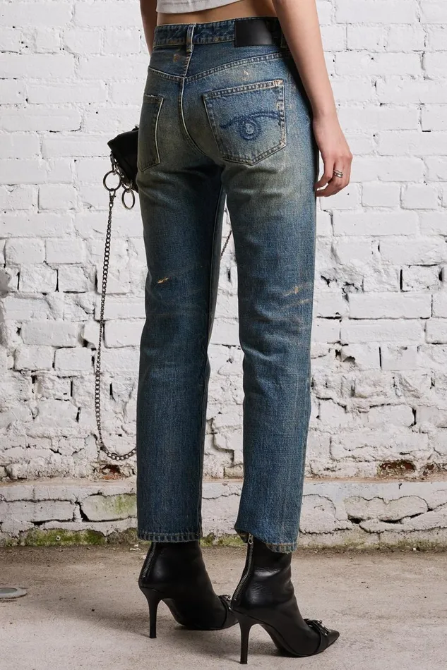 R13 Sale Women ROMEO JEAN 8211 SPLATTERED CLINTON BLUE