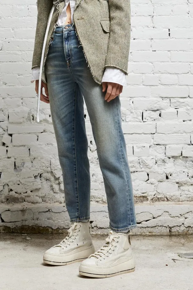 R13 Sale Women SHELLEY SLIM 8211 HESTER BLUE STRETCH