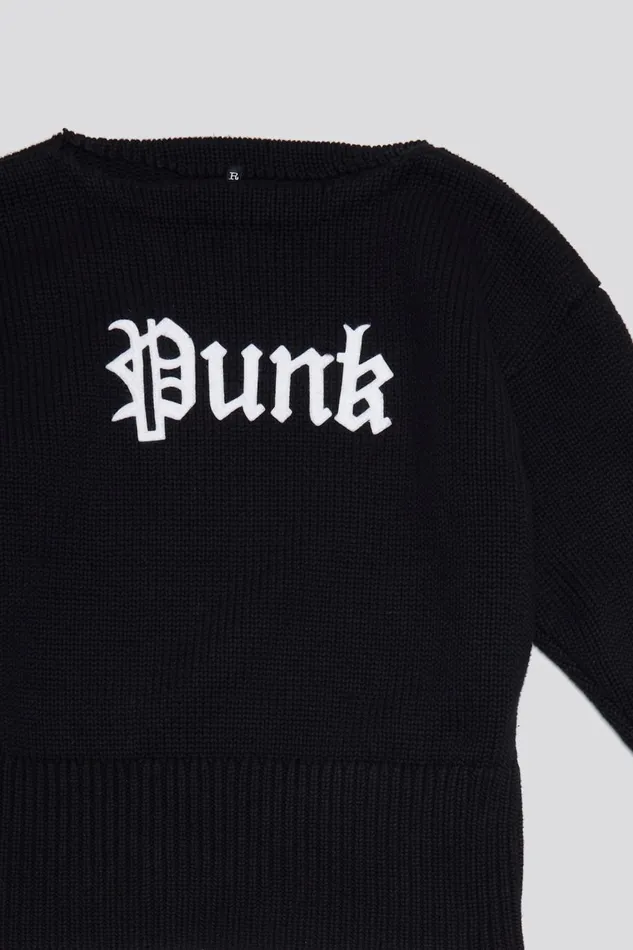 R13 Sale Women SHRUNKEN PUNK SWEATER 8211 GOTHIC BLACK