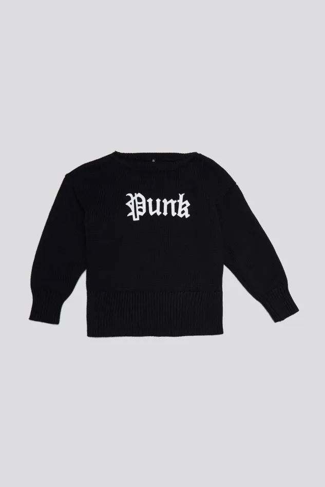 R13 Sale Women SHRUNKEN PUNK SWEATER 8211 GOTHIC BLACK