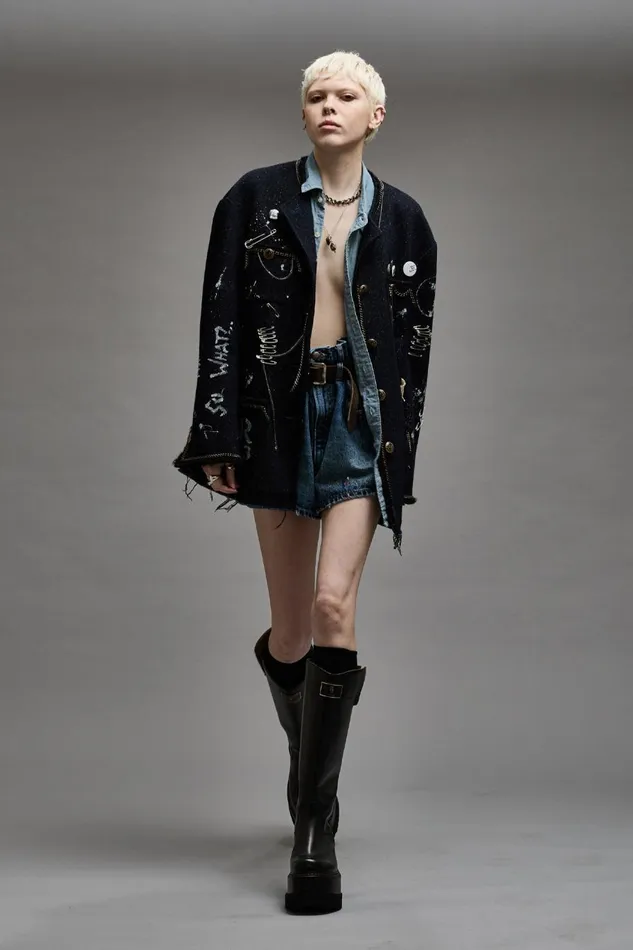 R13 Sale Women SLOUCH CHORE JACKET 8211 GRAFFITI TWEED
