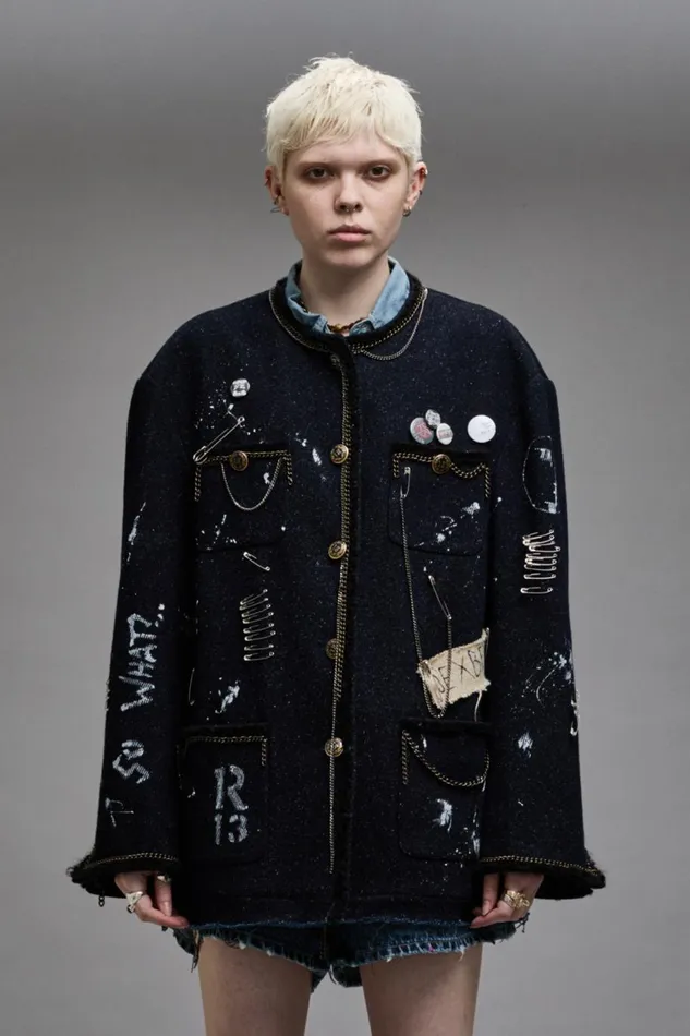 R13 Sale Women SLOUCH CHORE JACKET 8211 GRAFFITI TWEED