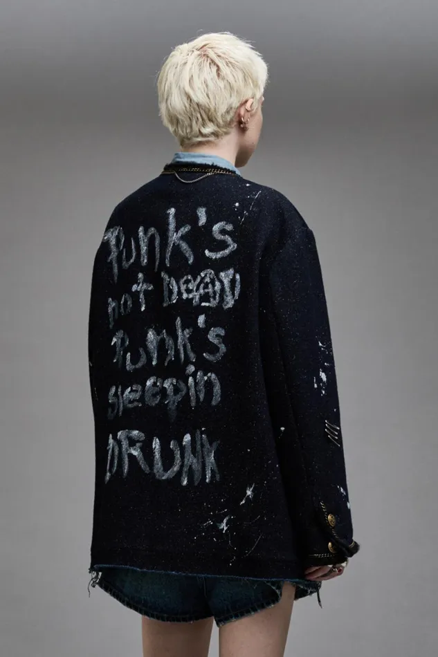 R13 Sale Women SLOUCH CHORE JACKET 8211 GRAFFITI TWEED