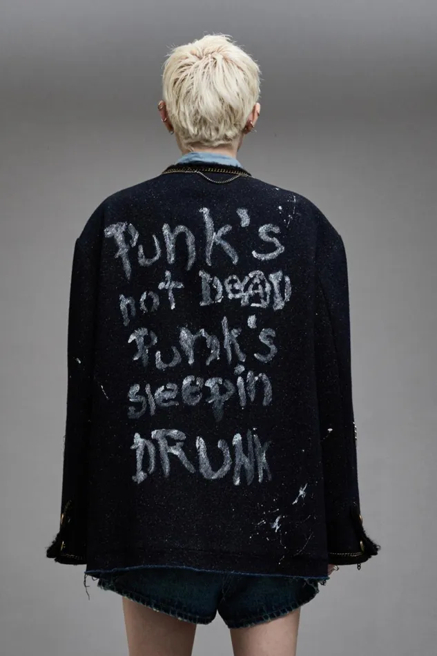 R13 Sale Women SLOUCH CHORE JACKET 8211 GRAFFITI TWEED