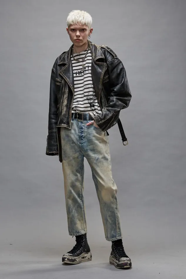 R13 Sale Women TAILORED DROP JEANS 8211 VINTAGE ASH BLUE