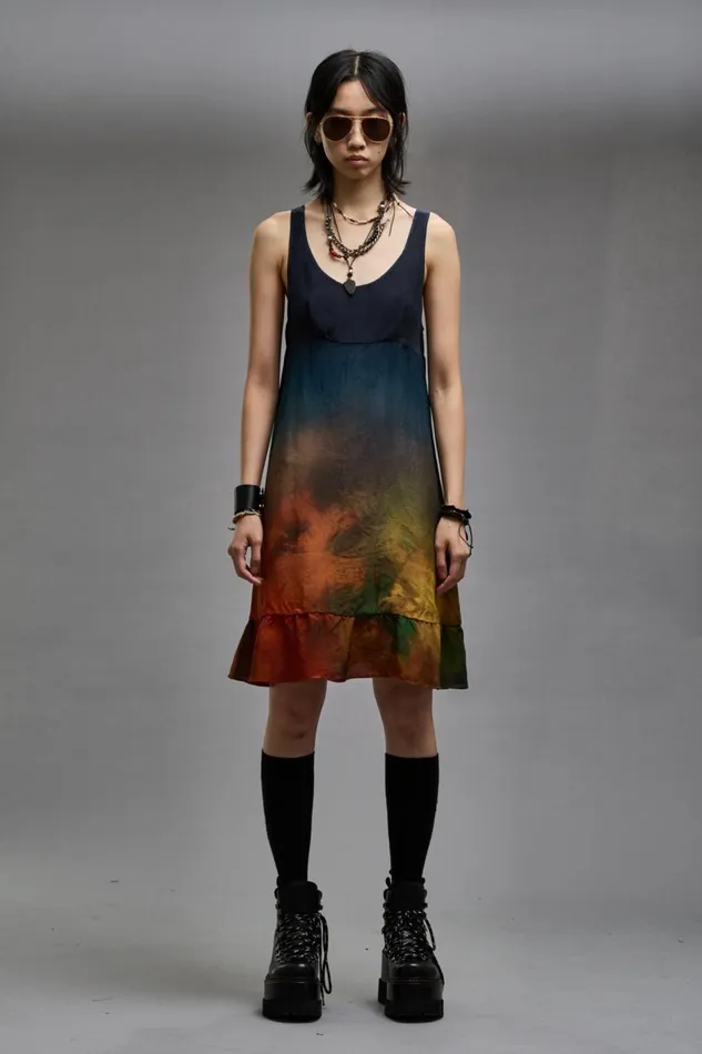 R13 Sale Women TANK SLIP 8211 TIEDYE PRINT