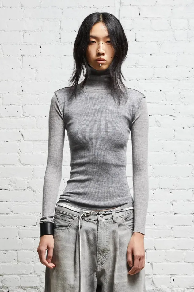 R13 Sale Women TURTLENECK TWIN SET 8211 MULTIGREY