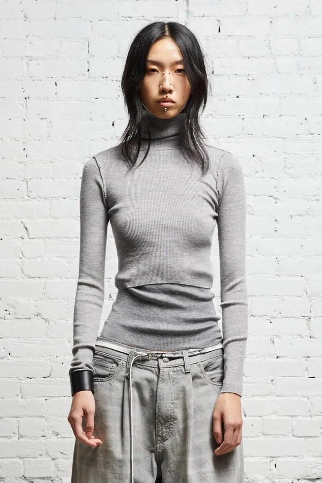 R13 Sale Women TURTLENECK TWIN SET 8211 MULTIGREY