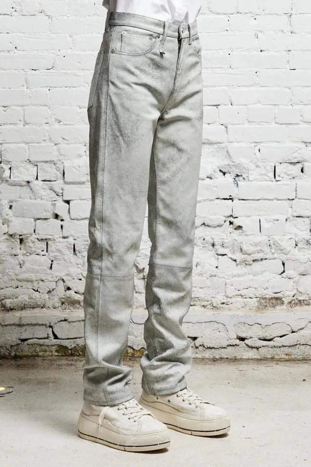 R13 Skinny Women AXL SLIM 8211 CRACKLE WHITE
