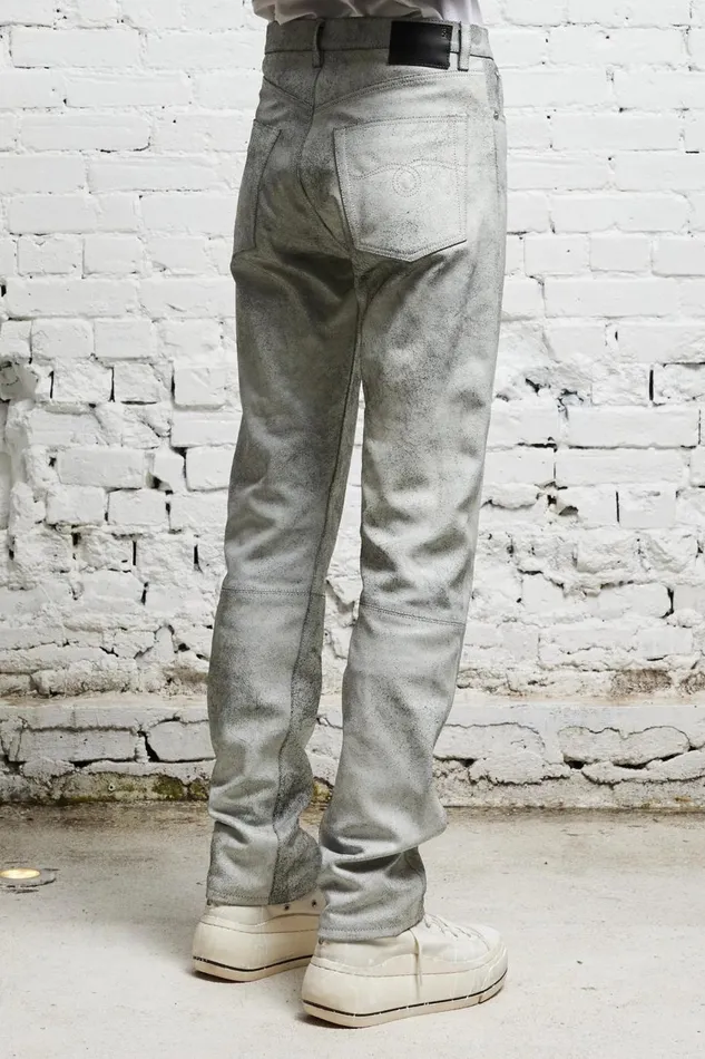 R13 Skinny Women AXL SLIM 8211 CRACKLE WHITE