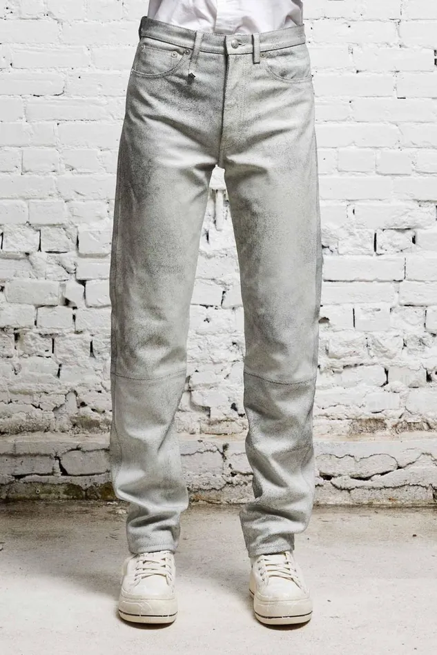 R13 Skinny Women AXL SLIM 8211 CRACKLE WHITE
