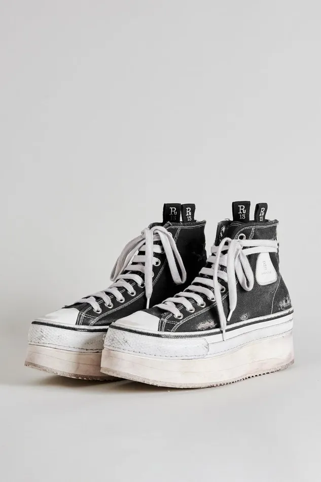 R13 Sneakers Women Courtney High Top Sneaker Denim