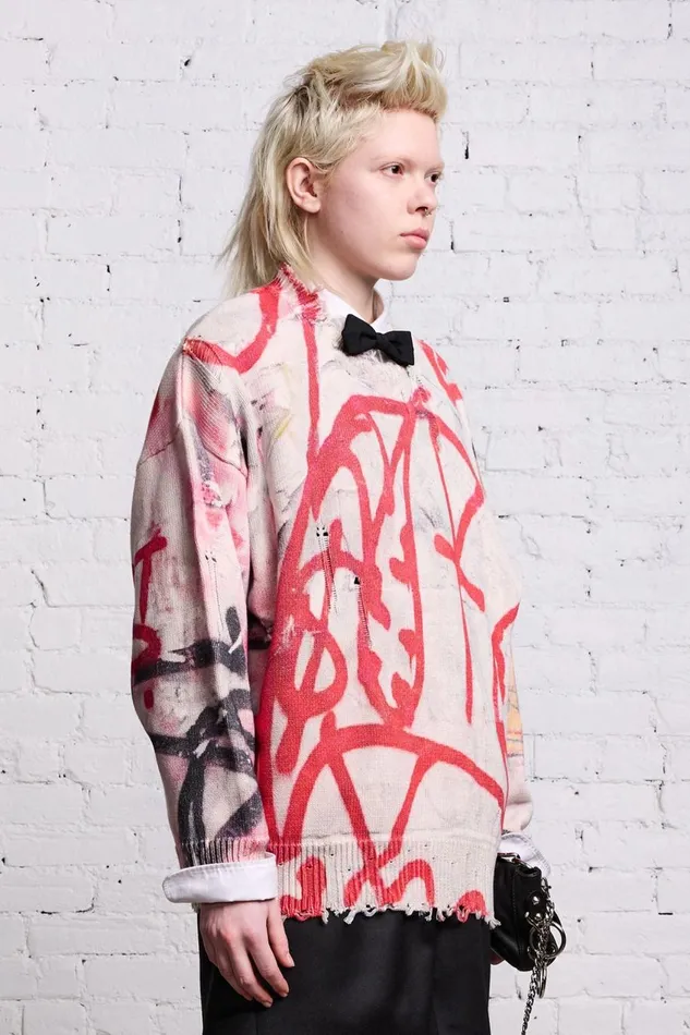 R13 Sweaters Women OVERSIZED SWEATER 8211 GRUNGE MURAL