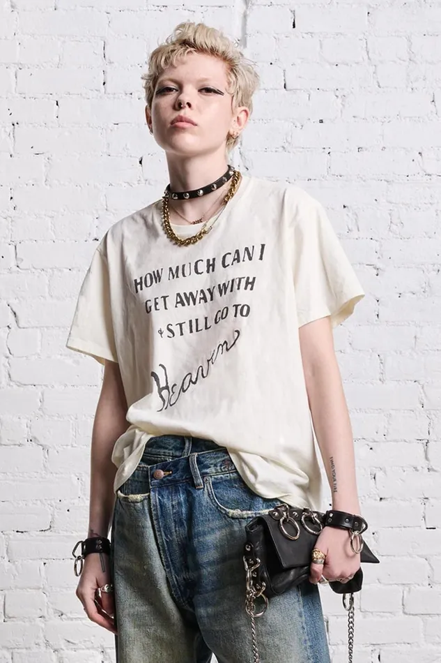 R13 TShirts Women HEAVEN SEEKER BOY T 8211 ECRU