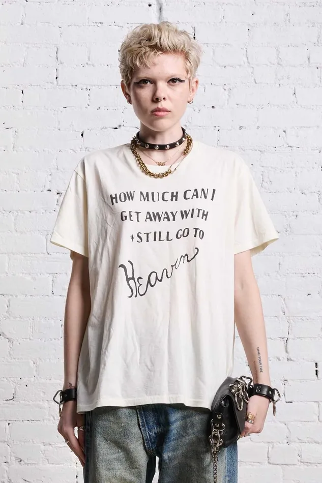R13 TShirts Women HEAVEN SEEKER BOY T 8211 ECRU