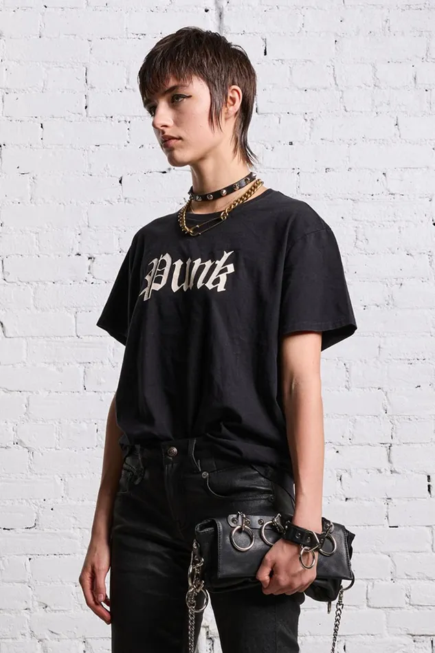 R13 TShirts Women PUNK BOY T 8211 BLACK