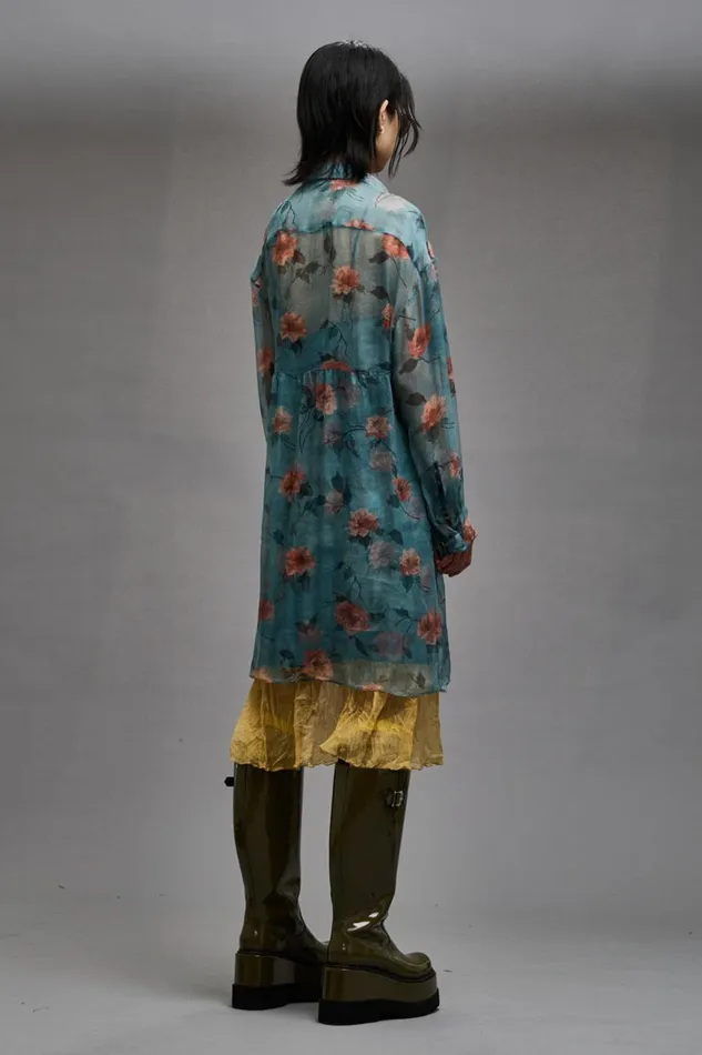 R13 Tops Women DOUBLE LAYER DRESS SET 8211 BLUE FLORAL