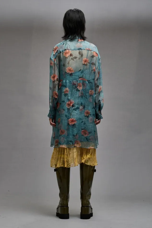 R13 Tops Women DOUBLE LAYER DRESS SET 8211 BLUE FLORAL