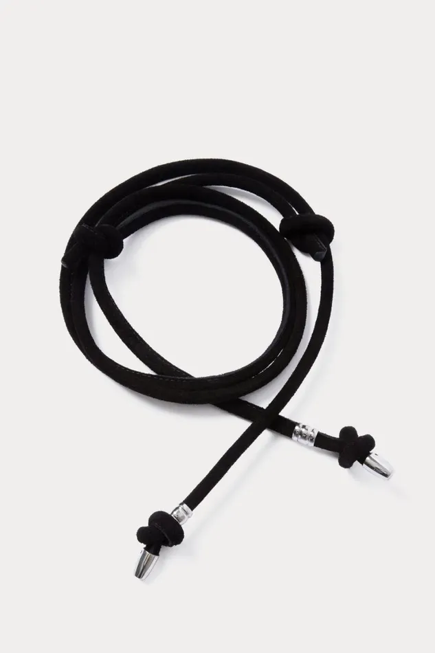 Rachel Comey Belts Women Tubular Tie Belt WHardware Black Rachel Comey Belts Women Tubular Tie Belt WHardware Black