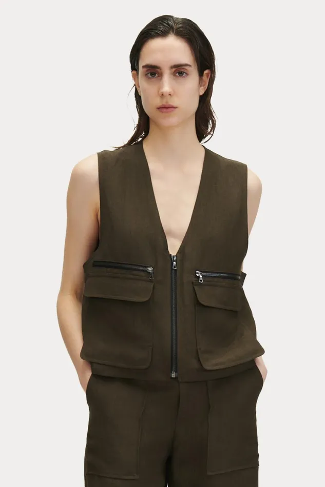 Rachel Comey Tops Women Davi Vest Charcoal Rachel Comey Tops Women Davi Vest Charcoal