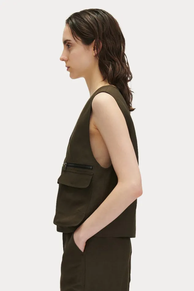 Rachel Comey Tops Women Davi Vest Charcoal Rachel Comey Tops Women Davi Vest Charcoal
