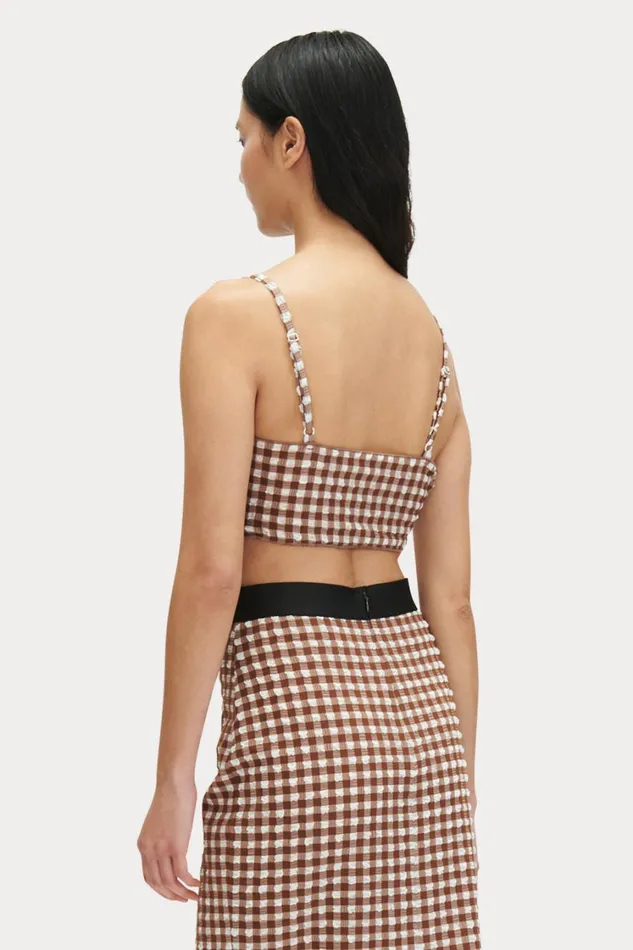 Rachel Comey Tops Women Labora Top Brown Check Rachel Comey Tops Women Labora Top Brown Check
