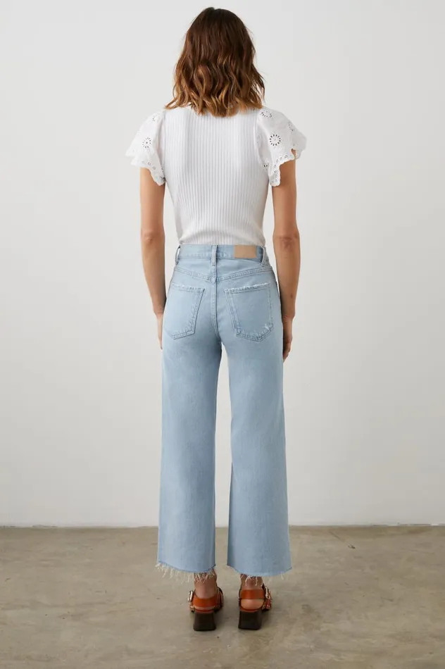 Rails Denim Women GETTY CROP WIDE LEG Oceanview Distress