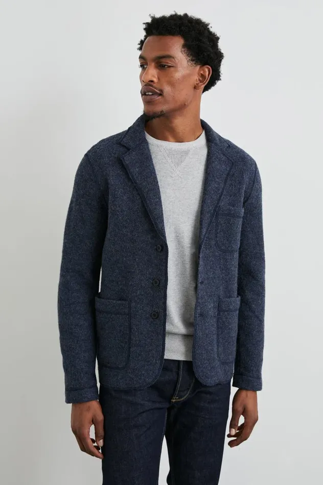 Rails Jackets and Coats Men PIERRE BLAZER Blue Melange