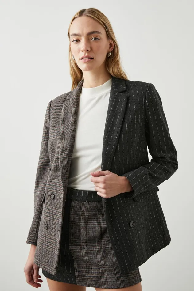 Rails Jackets and Coats Women CODY BLAZER Pinstripe Plaid Mix