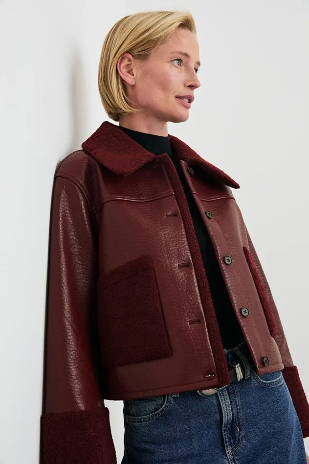Rails Jackets and Coats Women DRIA JACKET Maroon Shearling