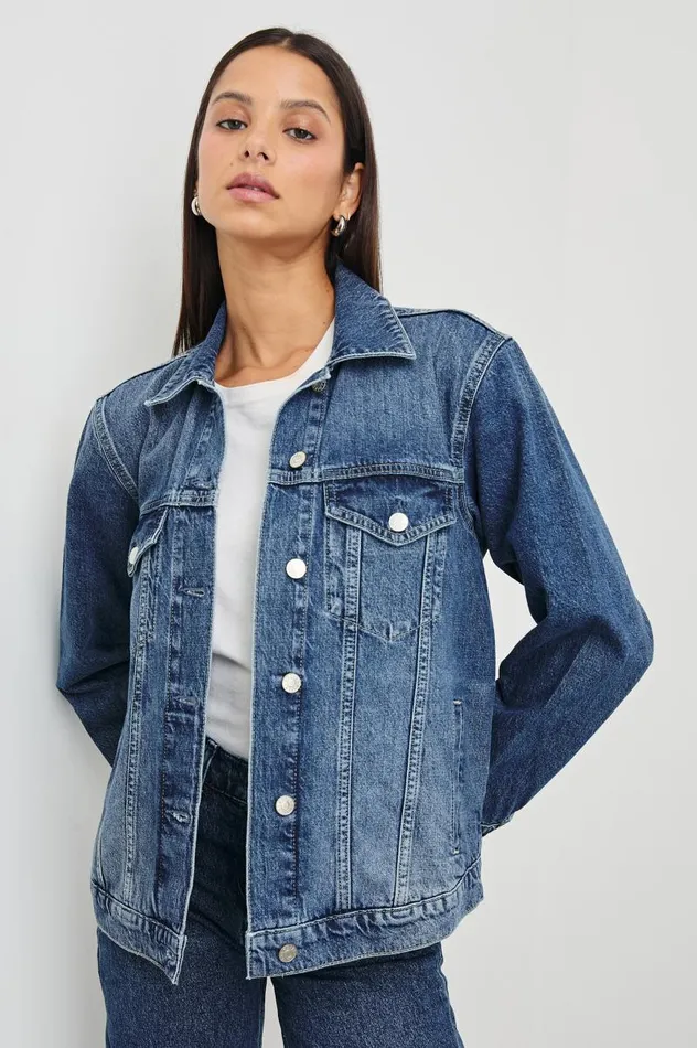 Rails Jackets and Coats Women GROVE BOYFRIEND TRUCKER JACKET Indigo Haze