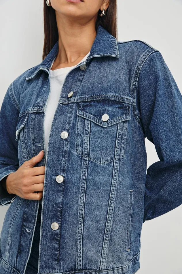 Rails Jackets and Coats Women GROVE BOYFRIEND TRUCKER JACKET Indigo Haze