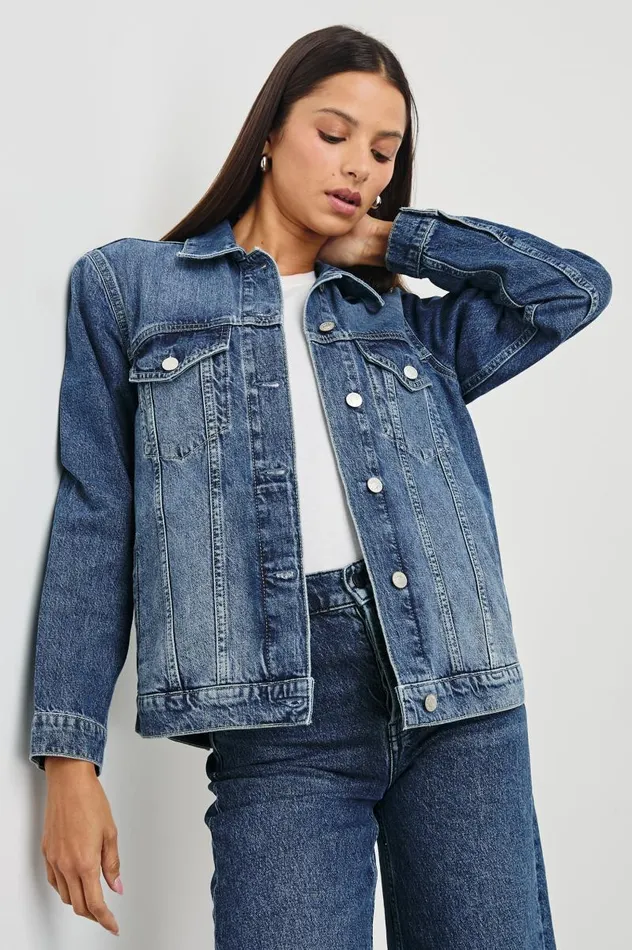 Rails Jackets and Coats Women GROVE BOYFRIEND TRUCKER JACKET Indigo Haze