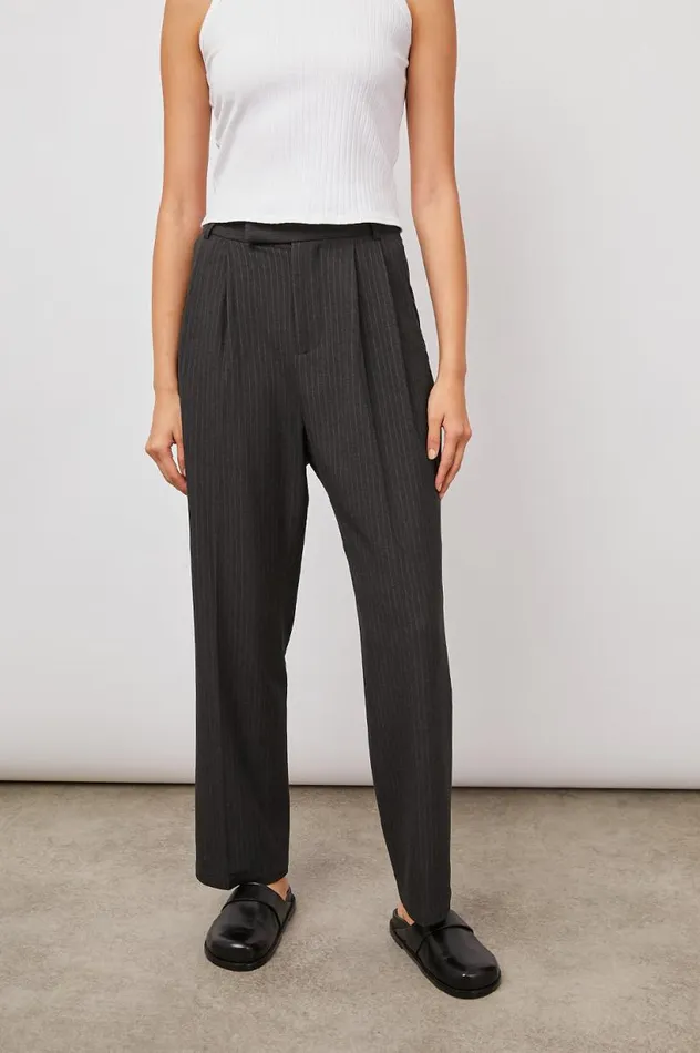Rails Pants and Shorts Women TAY PANT Charcoal Pinstripe