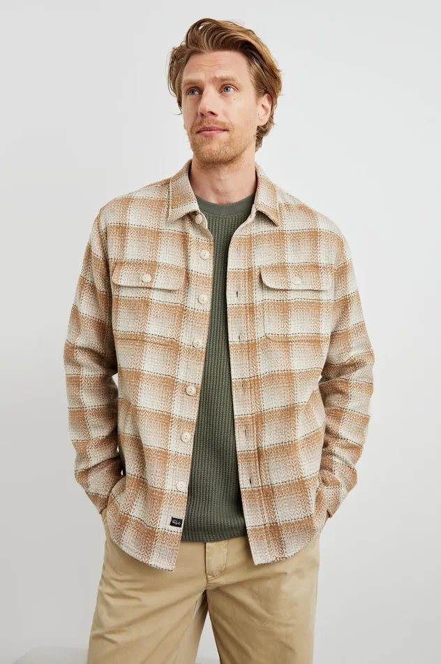 Rails Shirts Men BERKSHIRE SHIRT JACKET Sienna Sunset