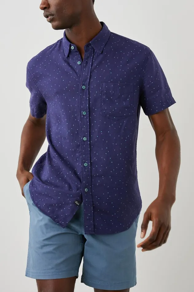 Rails Shirts Men CARSON SHIRT Triangle Geo Retro Navy