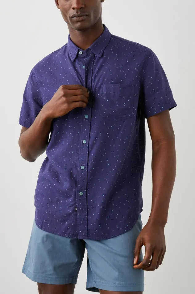 Rails Shirts Men CARSON SHIRT Triangle Geo Retro Navy