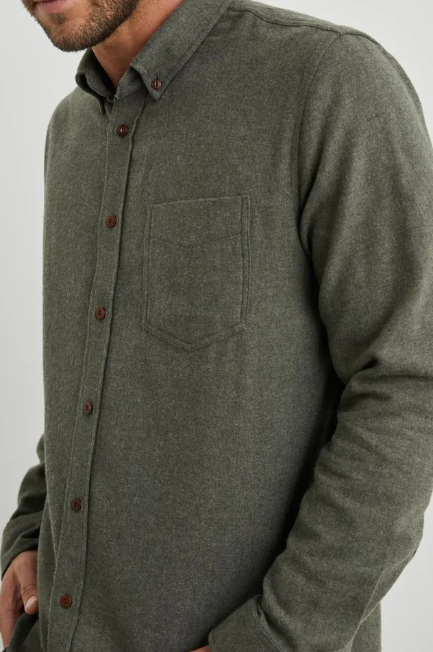 Rails Shirts Men RUNSON SHIRT Hunter Green