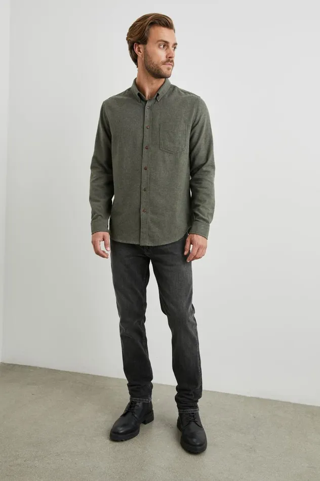 Rails Shirts Men RUNSON SHIRT Hunter Green