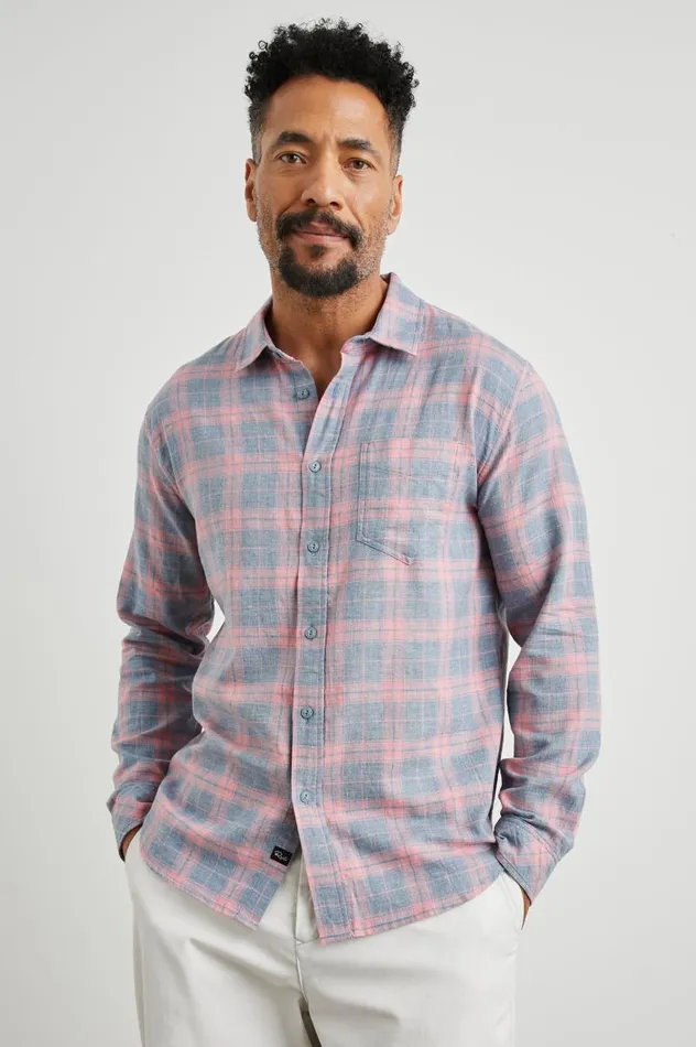 Rails Shirts Men WYATT SHIRT Poppy Denim Melange
