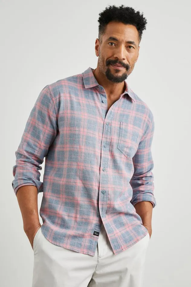 Rails Shirts Men WYATT SHIRT Poppy Denim Melange